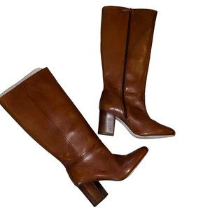 Leather Extended Calf Boots Size 8.5